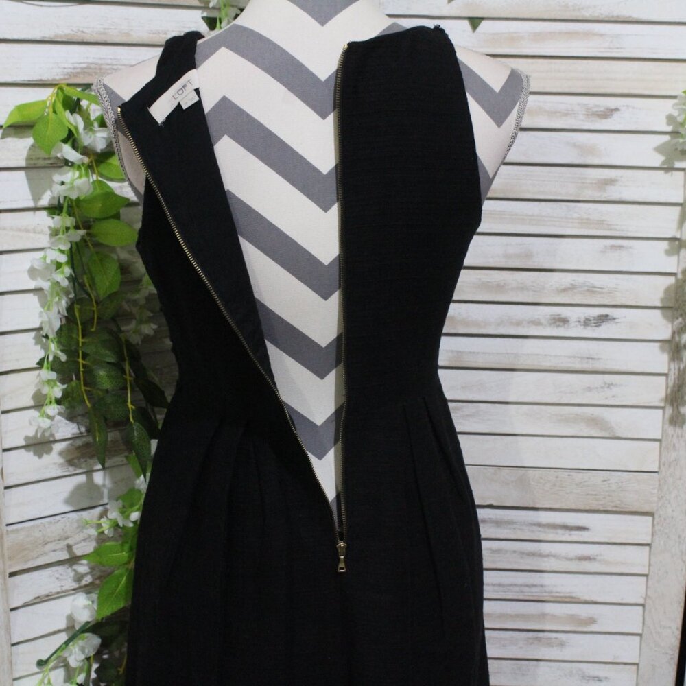 loft sleeveless A-line mini black dress (37) - Picture 11 of 15